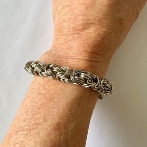 New - Sterling Silver Celtic / Byzantium Style Chunky Chain Bracelet, never worn